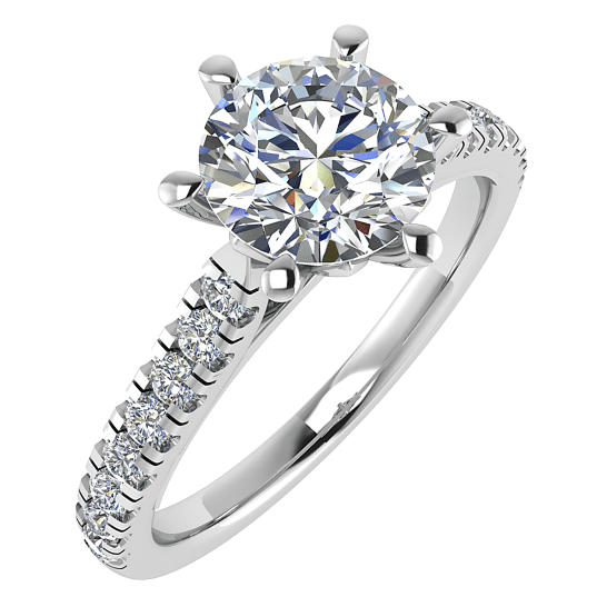 Chic Shoulder Set Engagement Ring