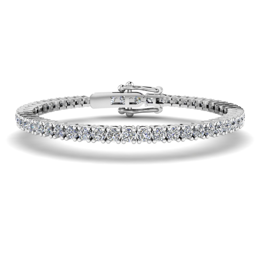 Platinum and diamond tennis bracelet, 1.5ct total weight