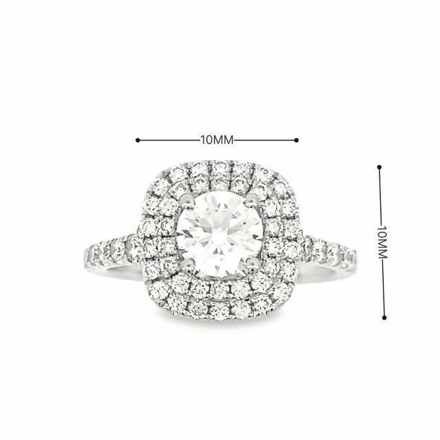 Opulence Double Halo Engagement Ring — angled view