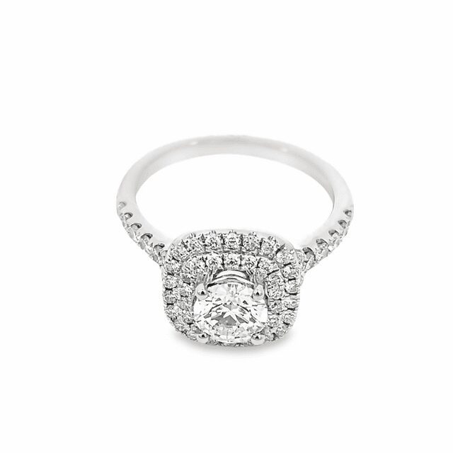Opulence Double Halo Engagement Ring — front view