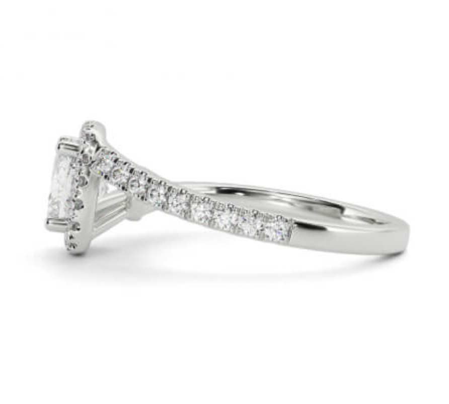 Equilibrium Halo Engagement Ring — side view