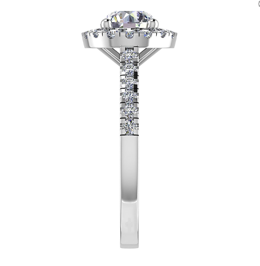 Aurora Halo with Shoulders Engagement Ring — side view