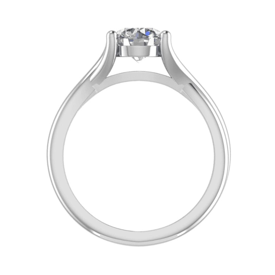 Aroma Solitaire Engagement Ring in white gold — front view