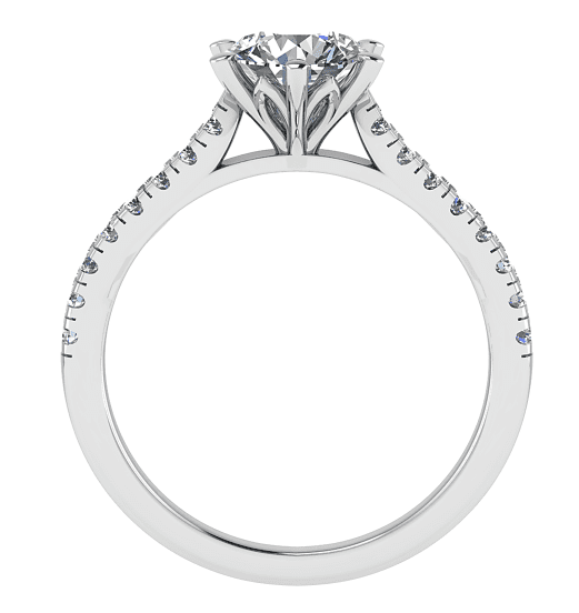 Chic Shoulder Set Engagement Ring — front view