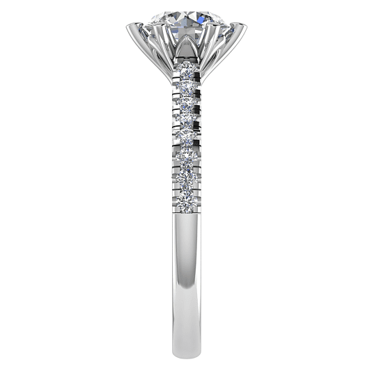 Chic Shoulder Set Engagement Ring — side view
