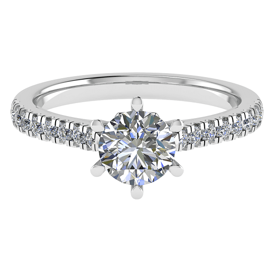 Chic Shoulder Set Engagement Ring — top view