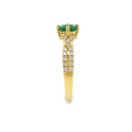 Emerald & Diamond Infinity Twist Ring, 18K Yellow Gold, view 4