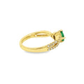 Emerald & Diamond Infinity Twist Ring, 18K Yellow Gold, view 3