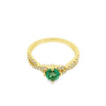 Emerald & Diamond Infinity Twist Ring, 18K Yellow Gold, view 5