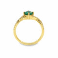 Emerald & Diamond Infinity Twist Ring, 18K Yellow Gold, view 2