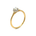 Petite Round Halo Engagement Ring, 18K Gold, view 2