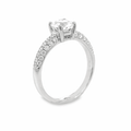 Triple-Row Pavé Engagement Ring 1ct, 14K White Gold, view 1