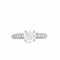 Triple-Row Pavé Engagement Ring 1ct, 14K White Gold, view 3