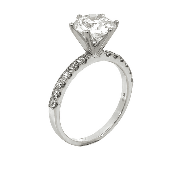 Pinnacle Side Stone Engagement Ring 2ct, view 1