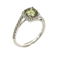 Equilibrium Halo Engagement Ring, Vivid Green Diamond, view 4