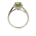Equilibrium Halo Engagement Ring, Vivid Green Diamond, view 2