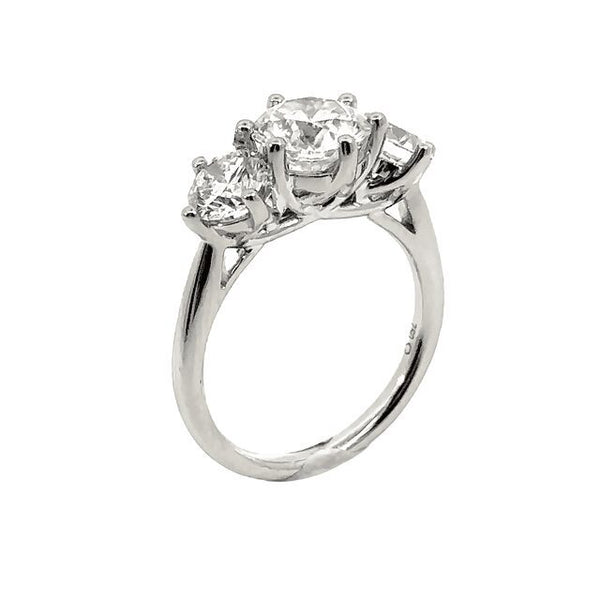 Round Trilogy Engagement Ring 2.9ct, view 1