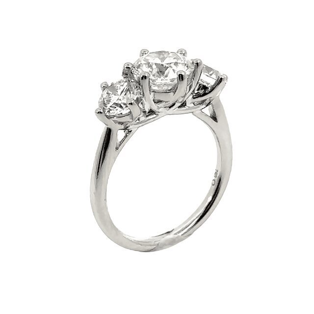 Round Trilogy Engagement Ring 2.9ct, view 1