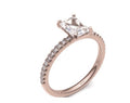 Collet Shoulder Set Engagement Ring in rose gold