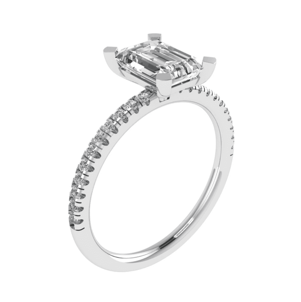 Collet Shoulder Set Engagement Ring in white gold