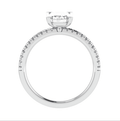 Collet Shoulder Set Engagement Ring in white gold — front view