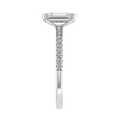 Collet Shoulder Set Engagement Ring in white gold — side view