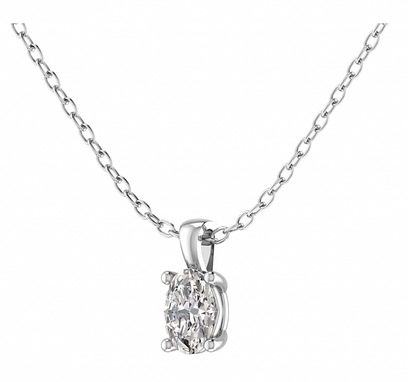 Oval Solitaire Pendant — main view