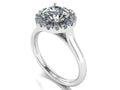 1ct Lab-Grown Halo Engagement Ring, 18K White Gold, view 2
