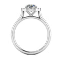 1ct Lab-Grown Halo Engagement Ring, 18K White Gold, view 3