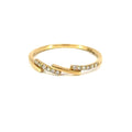 Diamond Crossover Band 0.10ct, 18K Yellow Gold, view 1