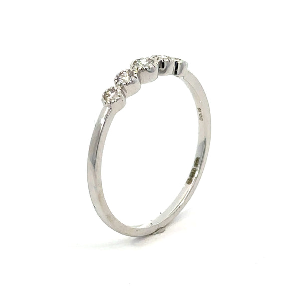 Five-Stone Diamond Band 0.16ct, 18K White Gold, view 1