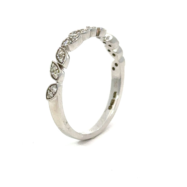 Marquise-Motif Diamond Band 0.15ct, 18K White Gold, view 1