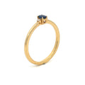 Oval Sapphire & Diamond Three-Stone Ring, 18K Yellow Gold, view 2