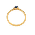 Oval Sapphire & Diamond Three-Stone Ring, 18K Yellow Gold, view 4