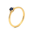 Oval Sapphire & Diamond Three-Stone Ring, 18K Yellow Gold, view 3