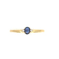 Oval Sapphire & Diamond Three-Stone Ring, 18K Yellow Gold, view 5