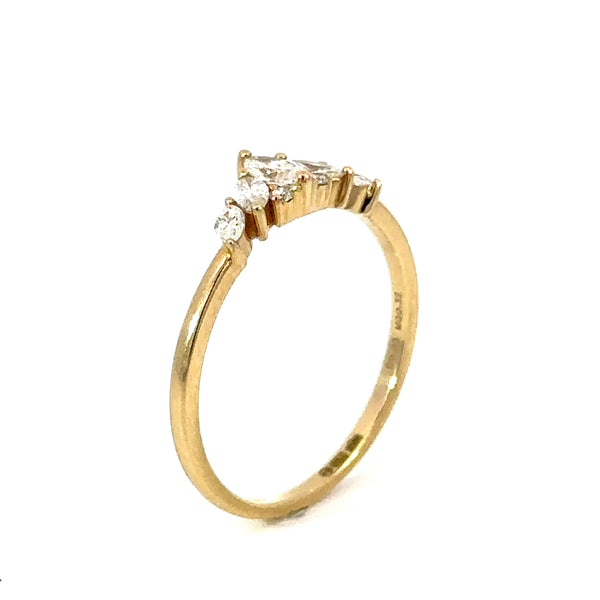 Tiara Diamond Wedding Band 0.34ct, 18K Yellow Gold, view 1