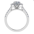 Aurora Halo with Shoulders Engagement Ring — front view