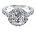 Aurora Halo with Shoulders Engagement Ring — top view