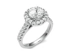 Aurora Halo with Shoulders Engagement Ring in platinum