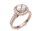 Aurora Halo with Shoulders Engagement Ring in rose gold