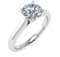 Platinum Solitaire Engagement Ring, 1ct round lab-grown diamond