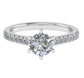 Chic Shoulder Set Engagement Ring — top view